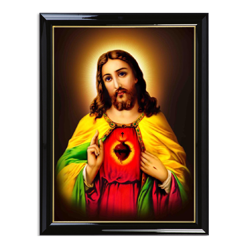 Sacred Heart Jesus with Colour Frame