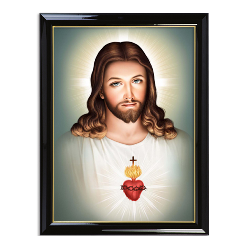 Sacred Heart Jesus with Colour Frame