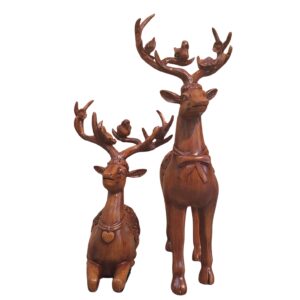 Wooden Deer pair