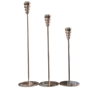 Contemporary Spiral-Top Metal Candle Holder Set (Set of 3)