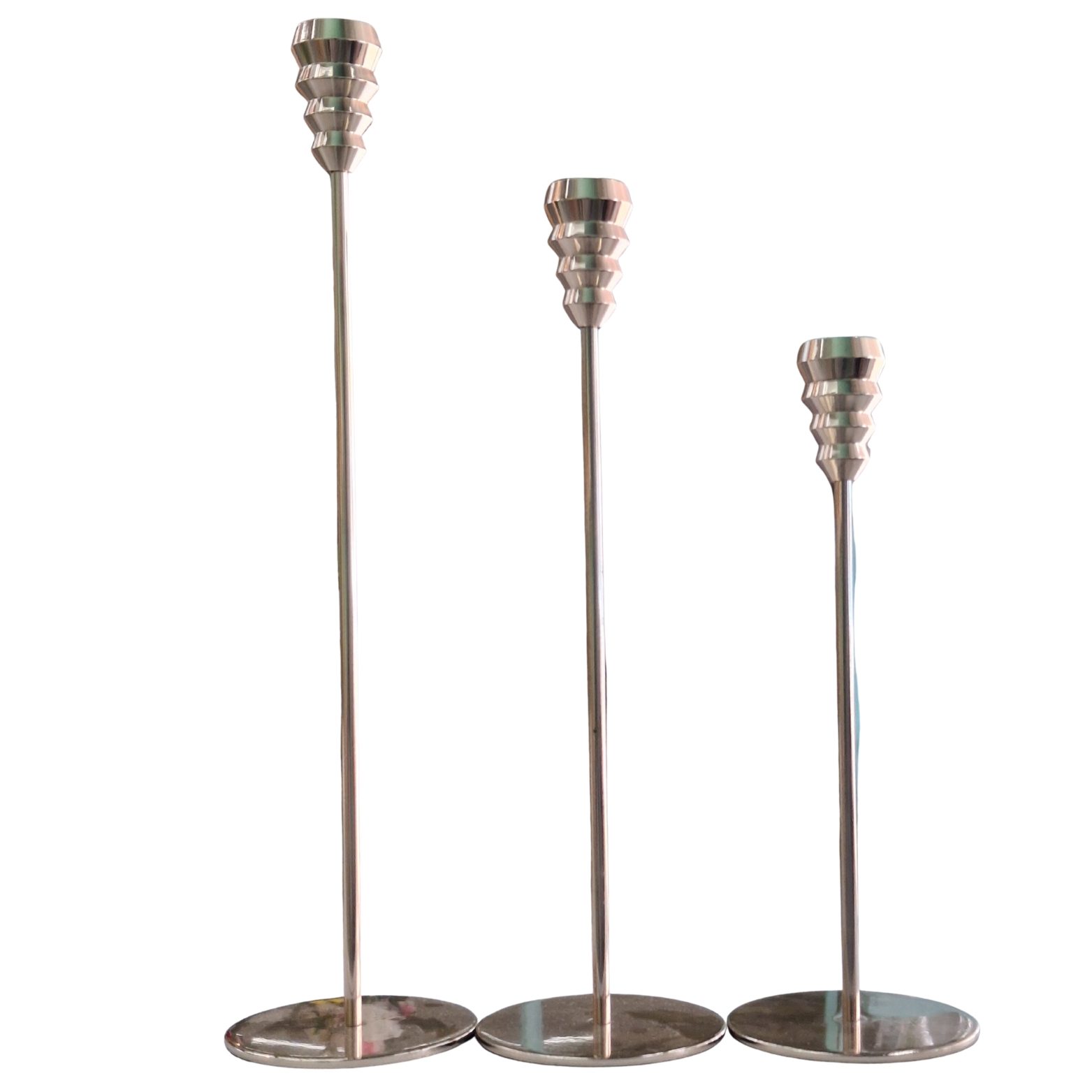 Contemporary Spiral-Top Metal Candle Holder Set (Set of 3)