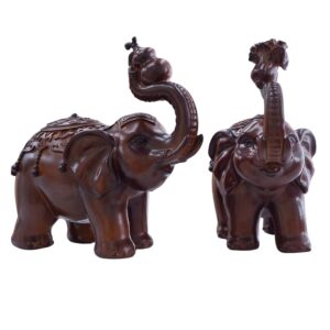 Wooden Elephant Pair