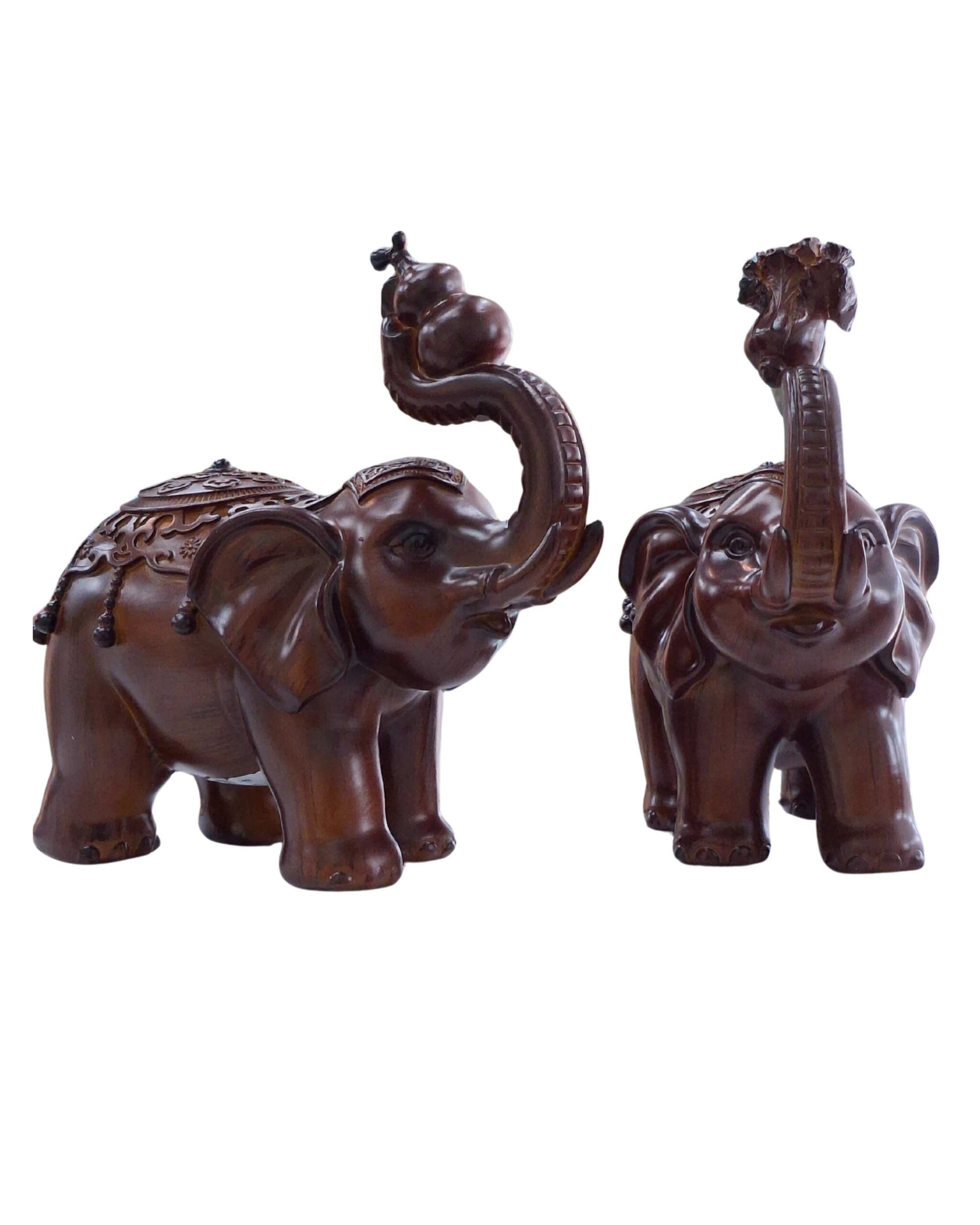 Wooden Elephant Pair