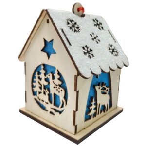 Wooden Santa Home Hanging With Light (Large)