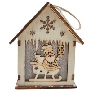 Wooden Santa Home Hanging With Light