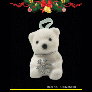 White Teddy Christmas Decoration